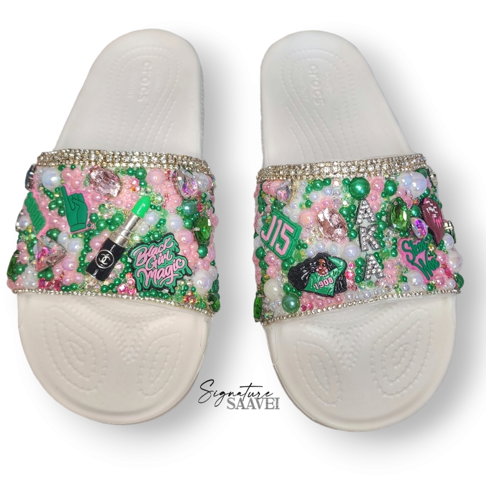 BRAND NEW Signature 'AKA' Croc Slides (Women's Size 9)